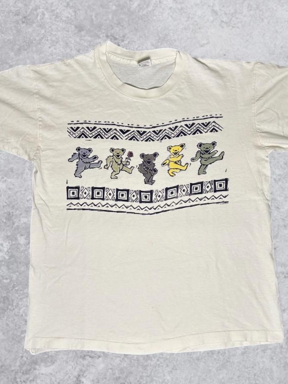 Vintage 1995 Single Stitch Grateful Dead Dancing Bears T-shirt XL - FLAWS